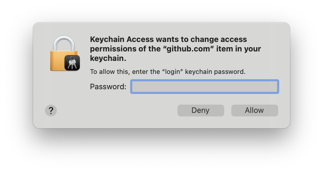 macOS Keychain Prompt